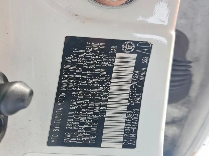 2014 TOYOTA COROLLA L  