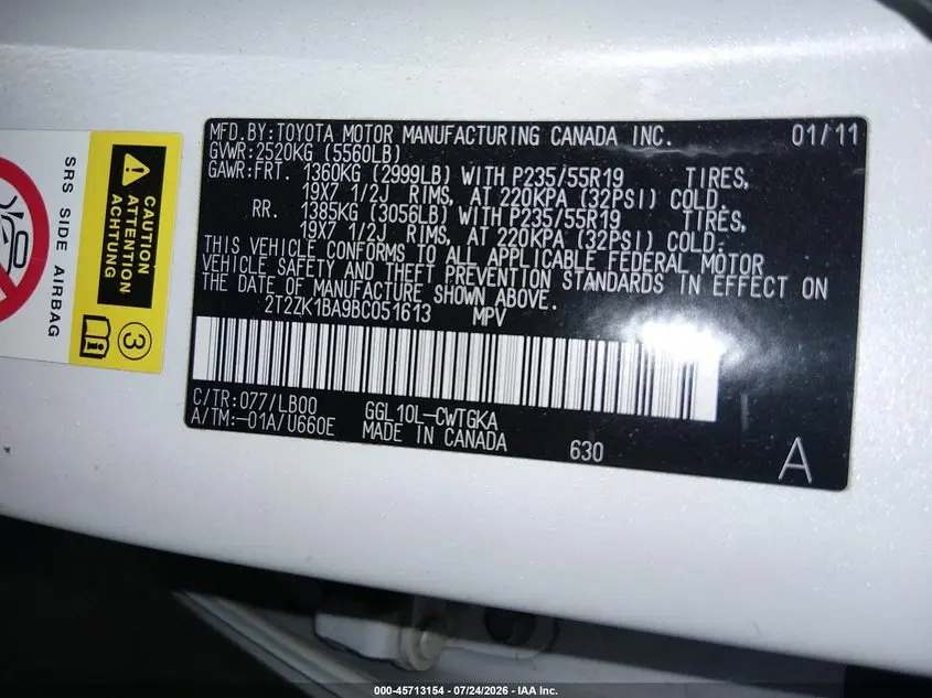 2011 LEXUS RX 350  