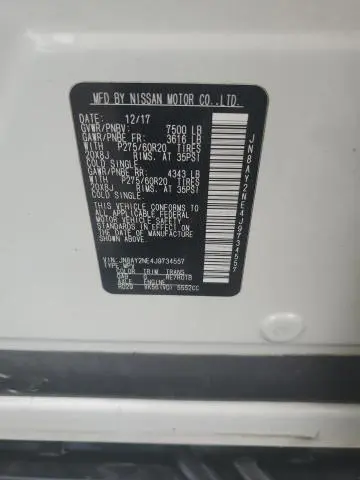 2018 NISSAN ARMADA PLATINUM  