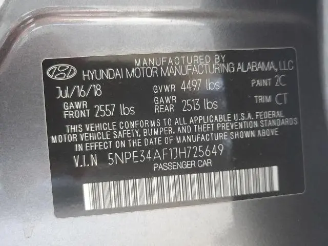 2018 HYUNDAI SONATA SPORT  