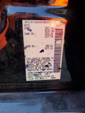 2017 NISSAN ALTIMA 2.5  