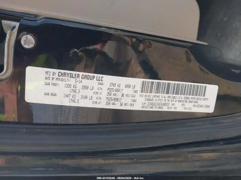 2014 DODGE GRAND CARAVAN SXT