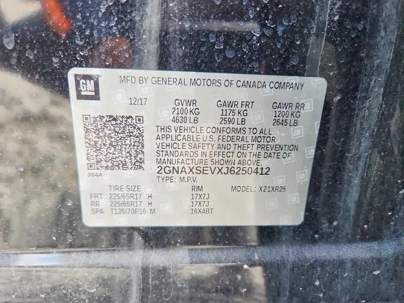 2018 CHEVROLET EQUINOX LT  