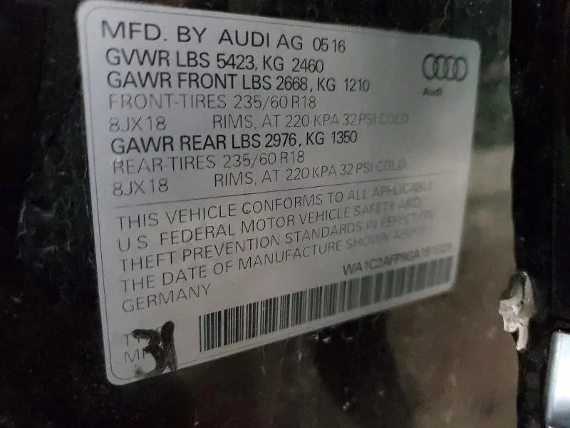 2016 AUDI Q5 PREMIUM  