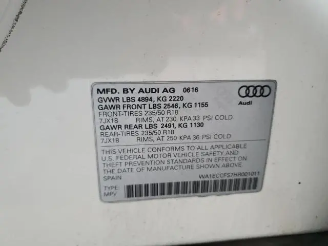 2017 AUDI Q3 PREMIUM  
