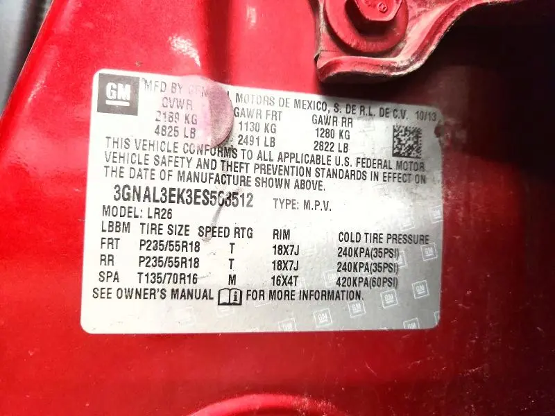 2014 CHEVROLET CAPTIVA LT  