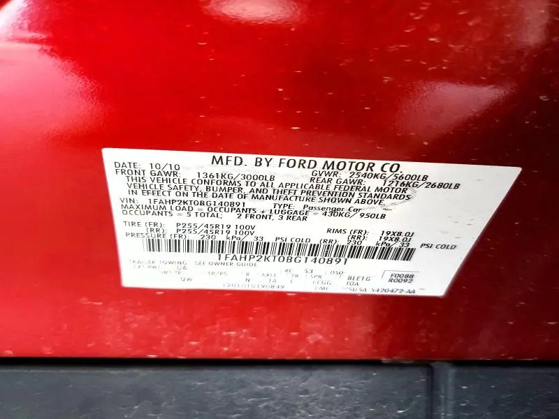 2011 FORD TAURUS SHO  