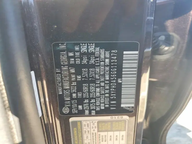 2016 KIA SORENTO EX  