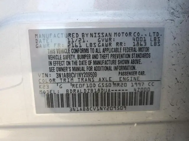 2022 NISSAN SENTRA SV  