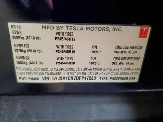 2013 TESLA MODEL S   
