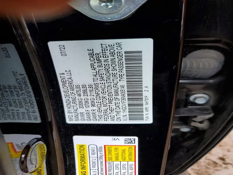 2022 HONDA ACCORD SPORT  