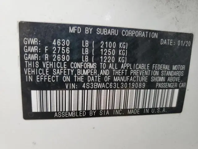 2020 SUBARU LEGACY PREMIUM  