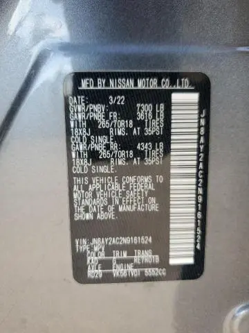 2022 NISSAN ARMADA S  