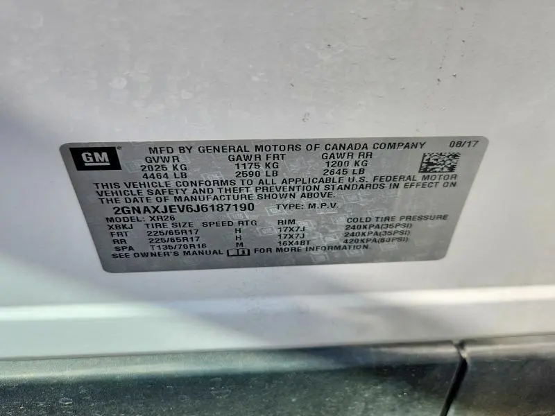2018 CHEVROLET EQUINOX LT  