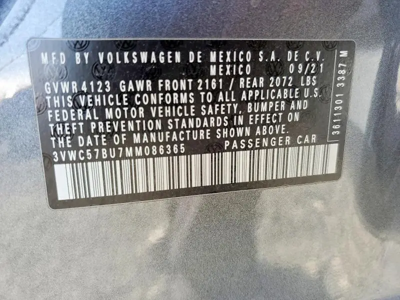 2021 VOLKSWAGEN JETTA S  