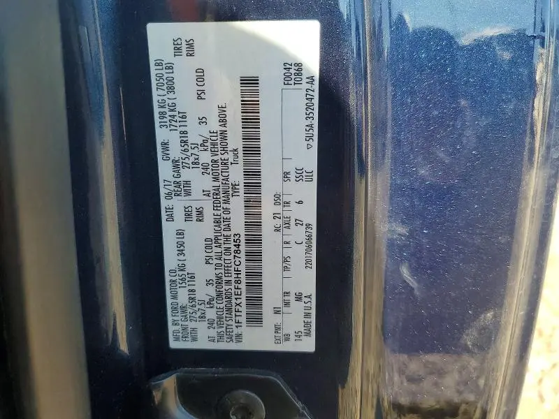2017 FORD F150 SUPER CAB  