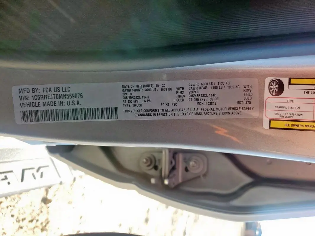 2021 RAM 1500 LARAMIE  