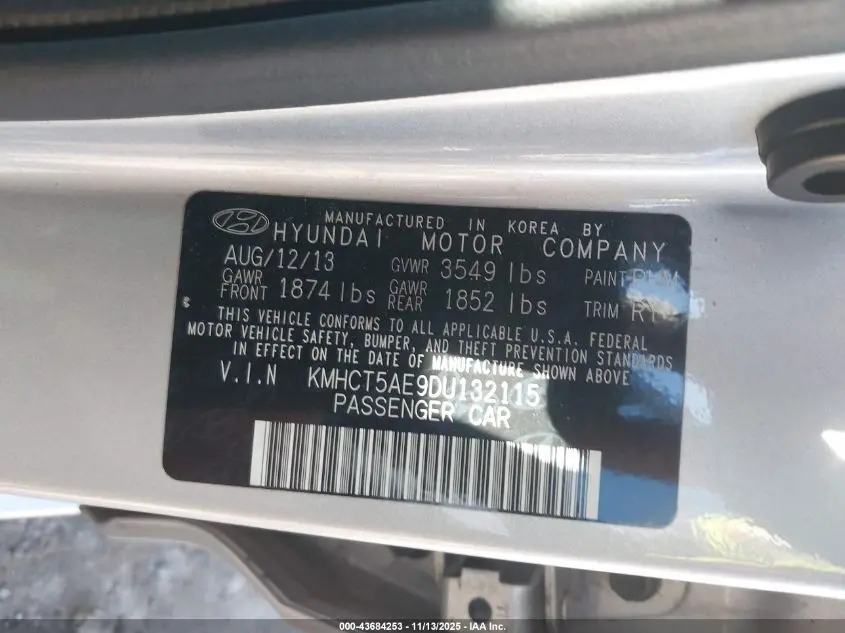 2013 HYUNDAI ACCENT GS