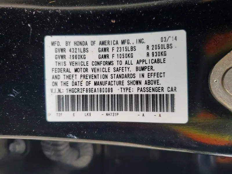 2014 HONDA ACCORD EXL  