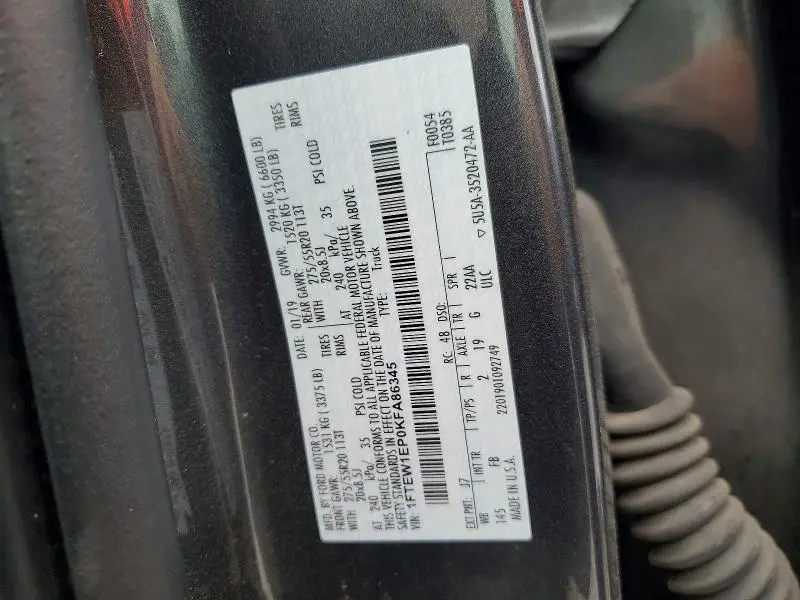 2019 FORD F150 SUPERCREW  