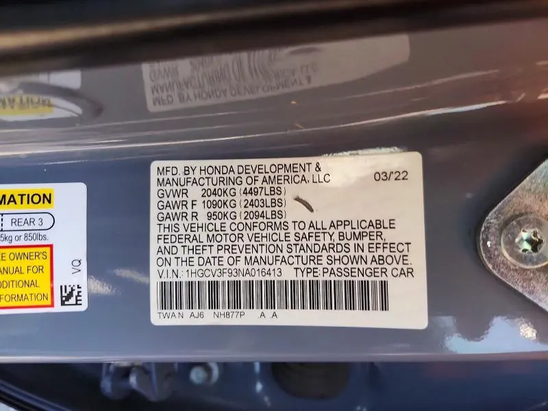 2022 HONDA ACCORD TOURING HYBRID  