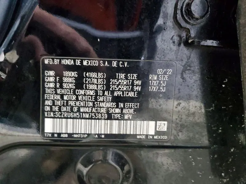 2022 HONDA HR-V EX  