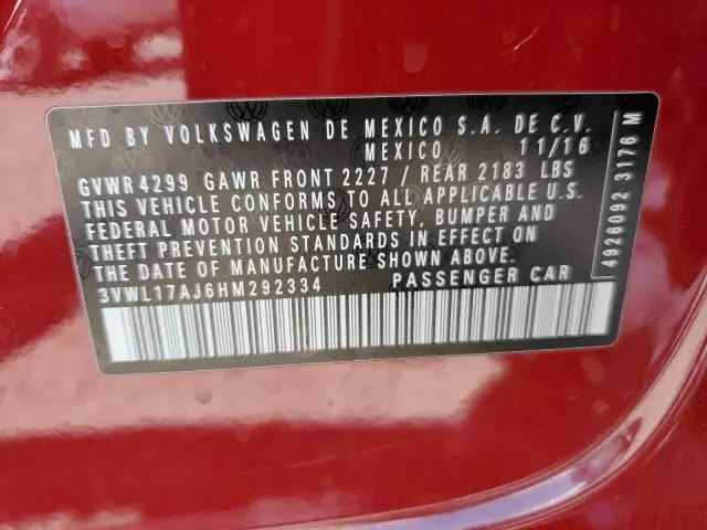 2017 VOLKSWAGEN JETTA SEL  