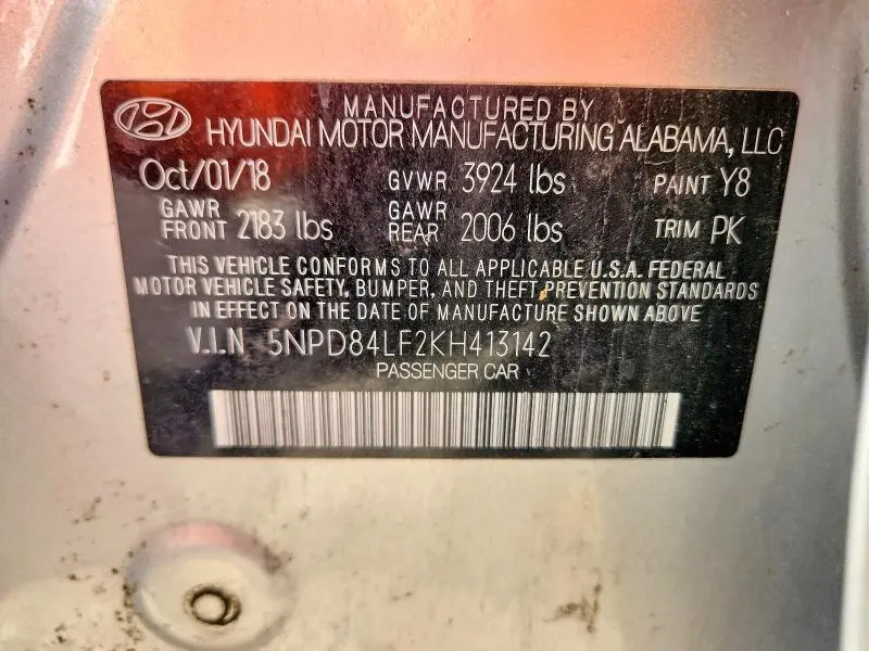 2019 HYUNDAI ELANTRA SE  