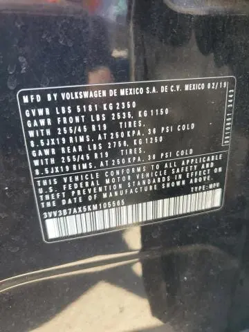 2019 VOLKSWAGEN TIGUAN SE