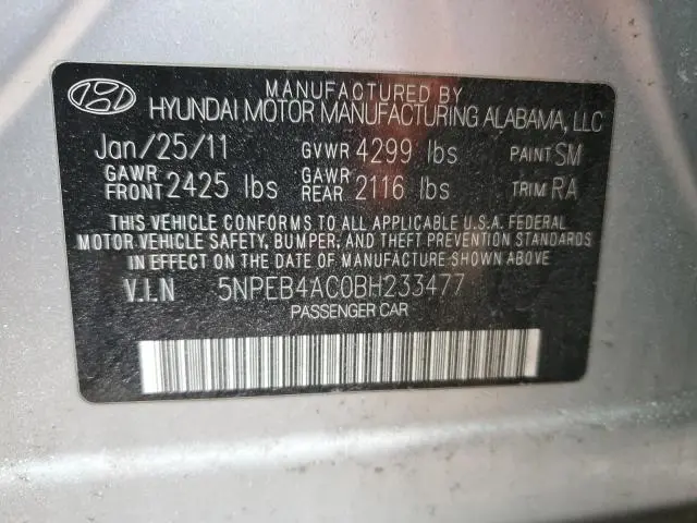 2011 HYUNDAI SONATA GLS  