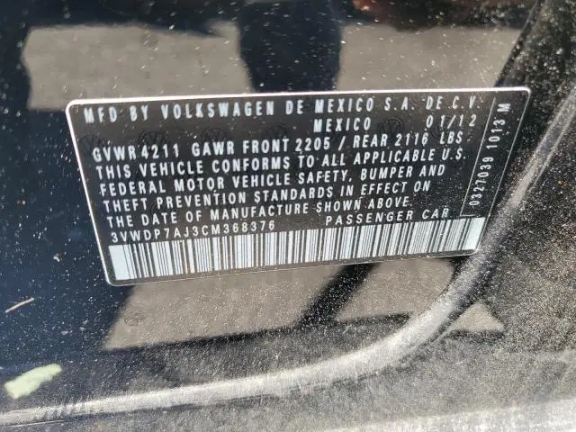 2012 VOLKSWAGEN JETTA SE