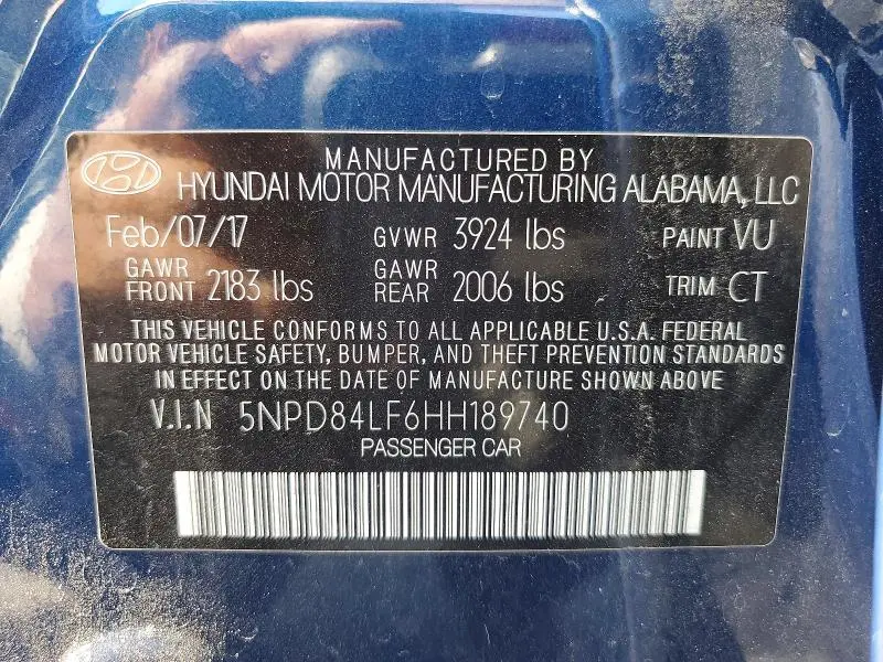 2017 HYUNDAI ELANTRA VALUE EDITION  
