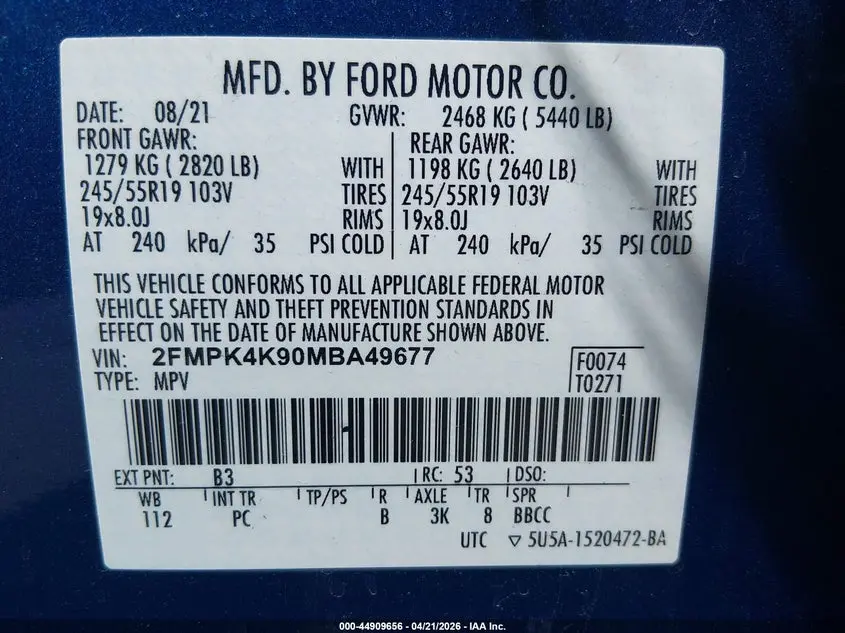 2021 FORD EDGE TITANIUM