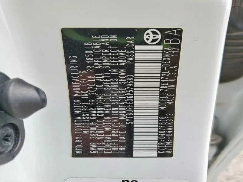 2016 TOYOTA COROLLA L  