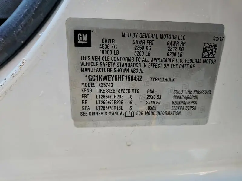 2017 CHEVROLET SILVERADO K2500 HEAVY DUTY LTZ  