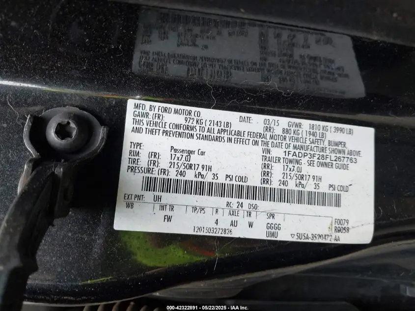 2015 FORD FOCUS SE