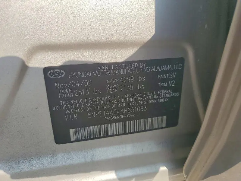 2010 HYUNDAI SONATA GLS  