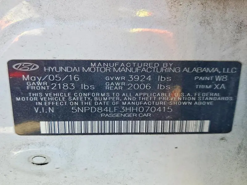 2017 HYUNDAI ELANTRA LIMITED  
