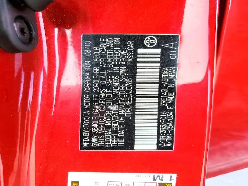 2010 TOYOTA COROLLA BASE  