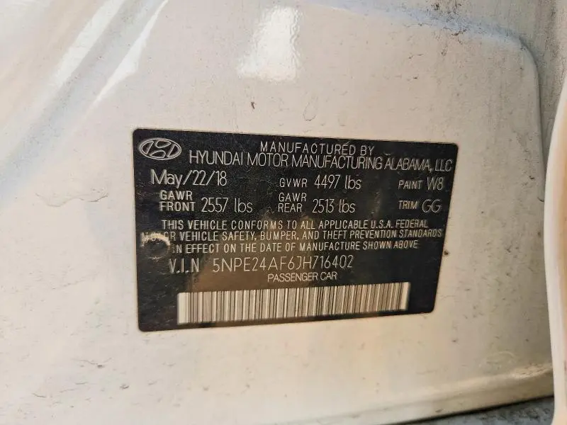 2018 HYUNDAI SONATA SE  