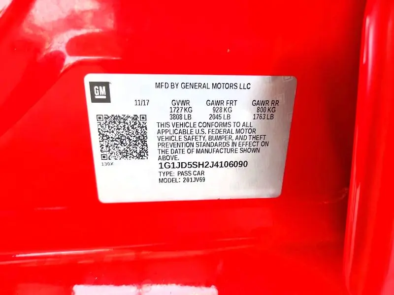 2018 CHEVROLET SONIC LT  
