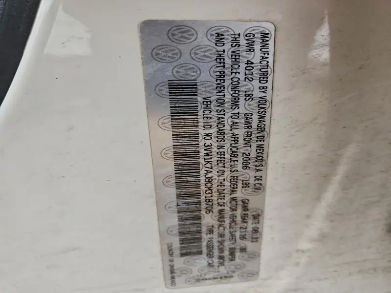 2012 VOLKSWAGEN JETTA BASE  