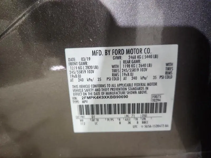 2019 FORD EDGE TITANIUM  
