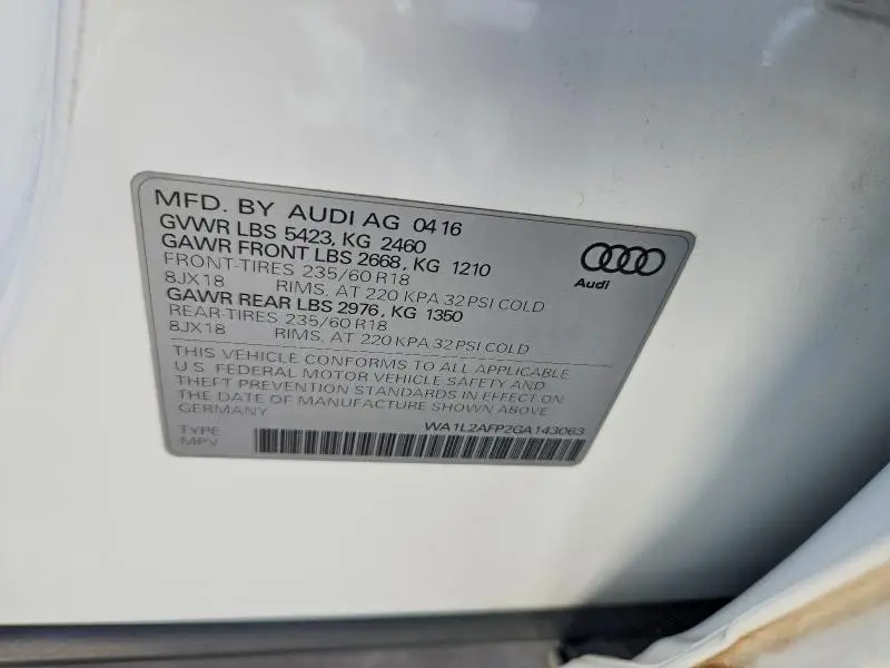 2016 AUDI Q5 PREMIUM PLUS  