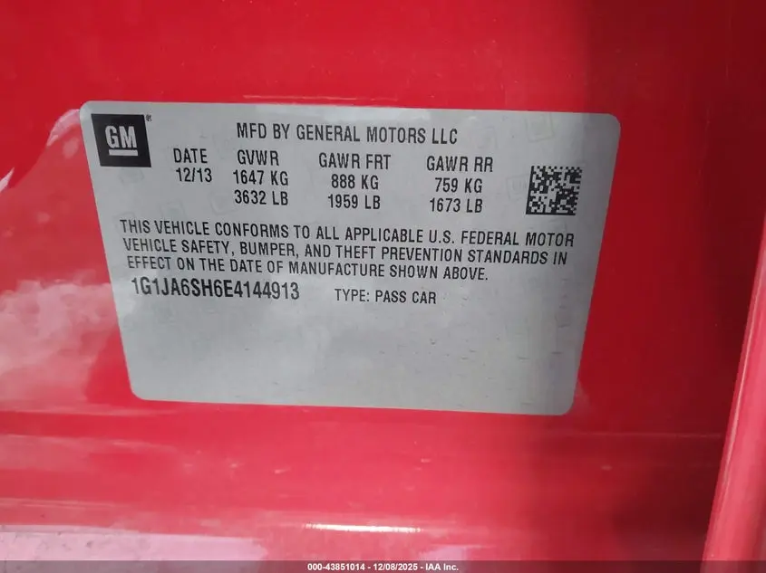 2014 CHEVROLET SONIC LS AUTO