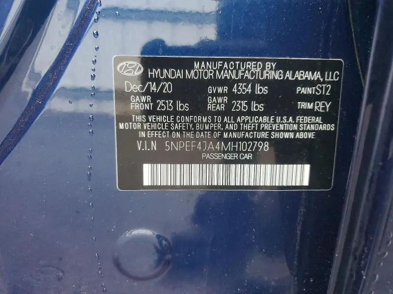 2021 HYUNDAI SONATA SEL  