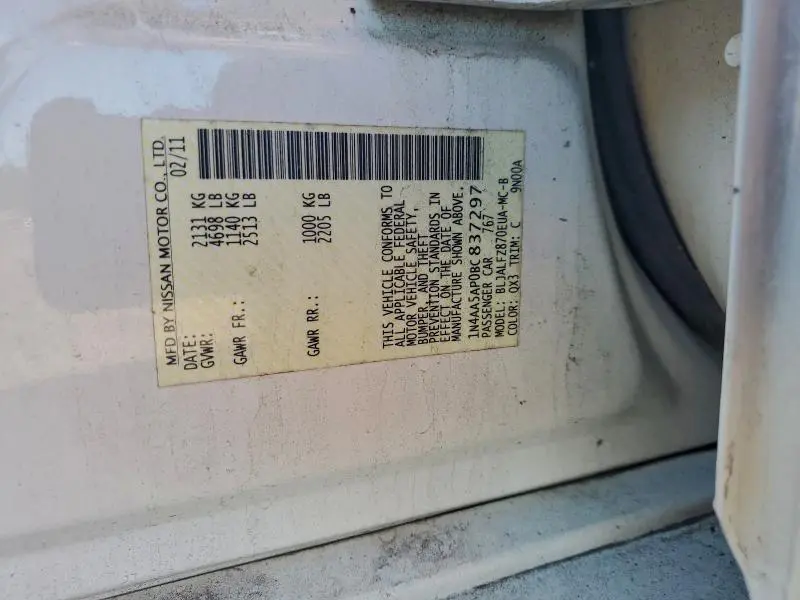 2011 NISSAN MAXIMA S  