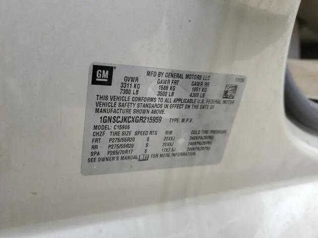 2016 CHEVROLET SUBURBAN C1500 LTZ  