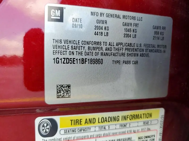 2011 CHEVROLET MALIBU 2LT  
