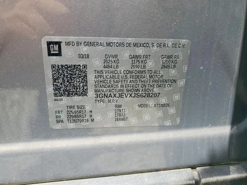 2018 CHEVROLET EQUINOX LT  